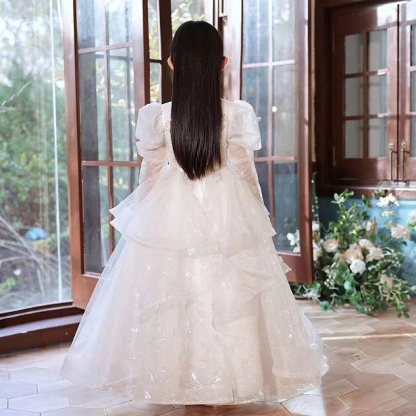 White lace princess dress for girls ages 6-9-158 - Image 5